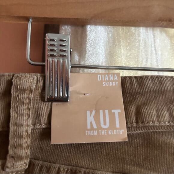 Kut from the‎ Kloth Diana Skinny Corduroy Pants Khaki Tan Beige NWT Size 0 - Picture 6 of 7